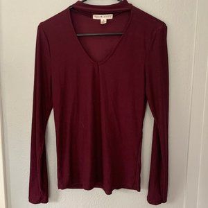 Maroon form fitting long sleeve shirt size medium